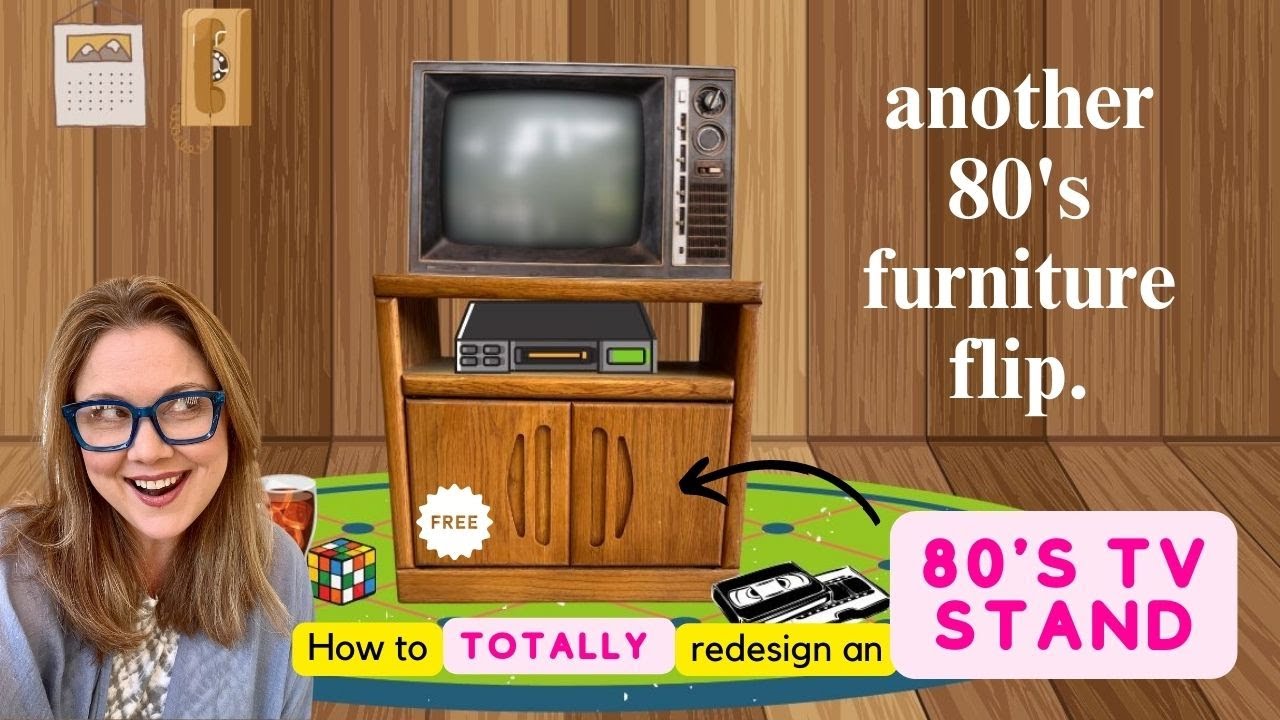 How To Redesign an 80's TV Stand! | 80's furniture flip | FREE tv stand repurposed into new piece
