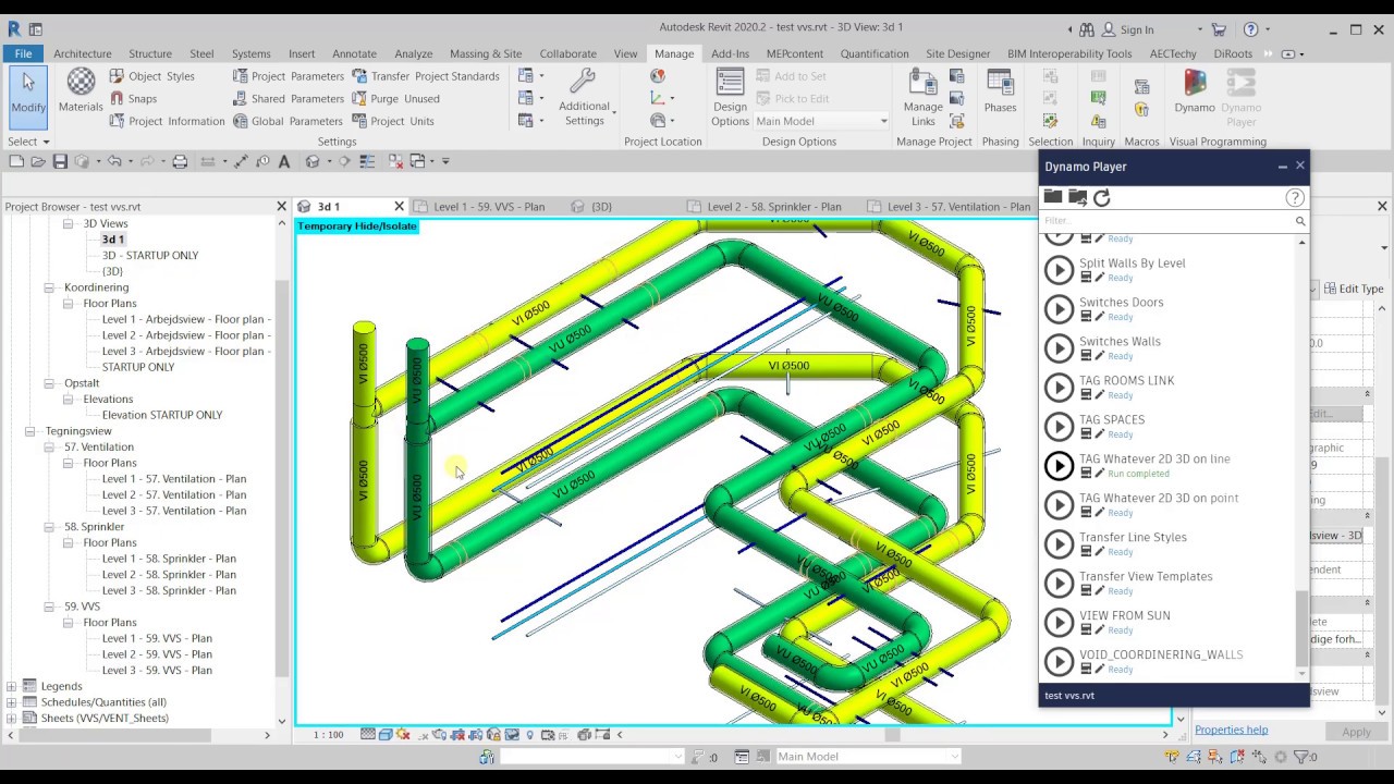Auto Tag in multiple views 2D 3D in Revit with Dynamo