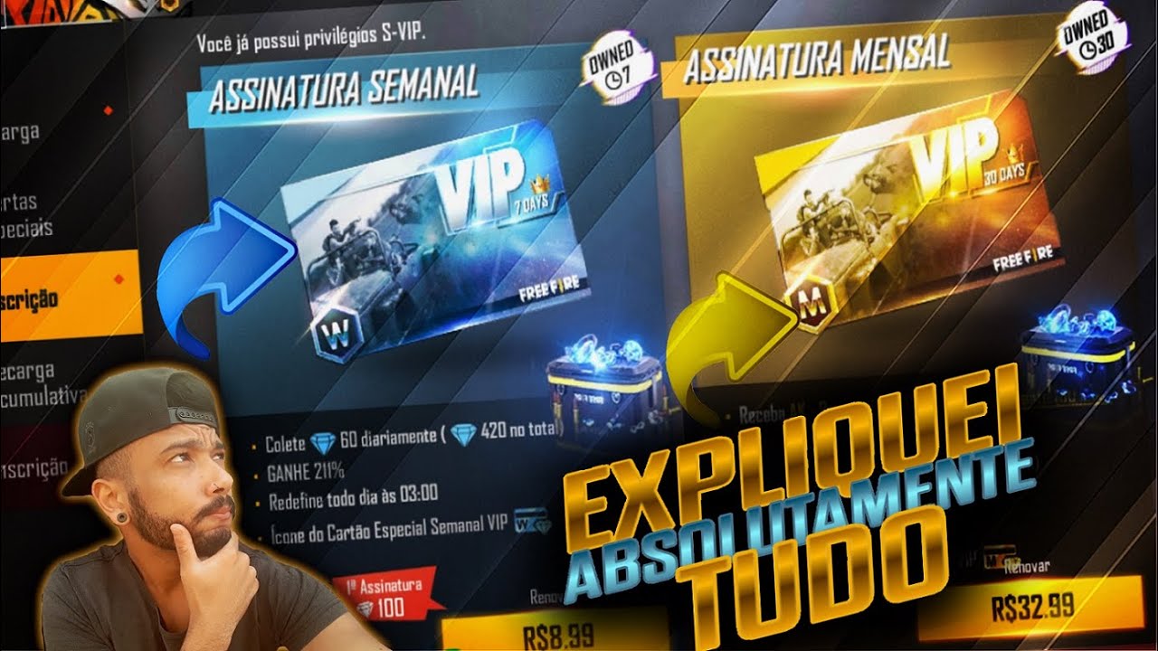 TUDO SOBRE ASSINATURA SEMANAL E ASSINATURA MENSAL NO FREE FIRE 2021 ATUALIZADO