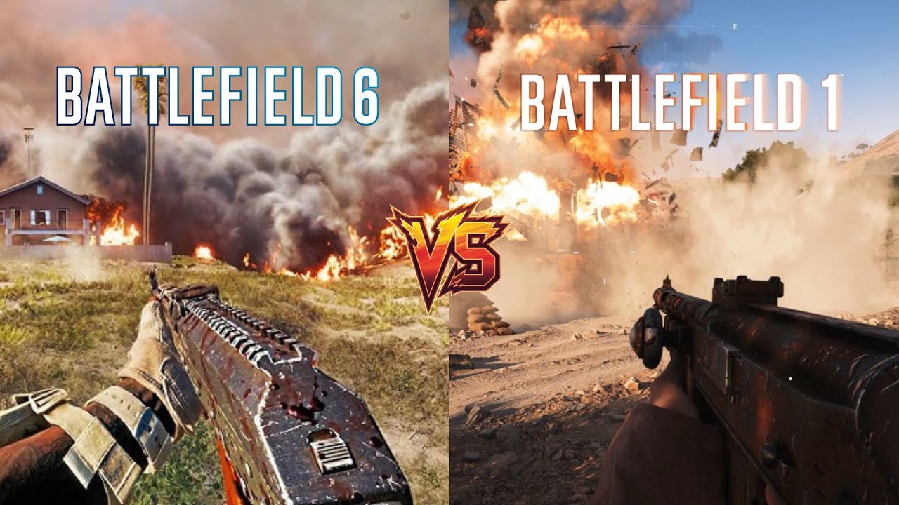 Battlefield 6 vs Battlefield 1 - Physics and Details Comparison | RTX 5090