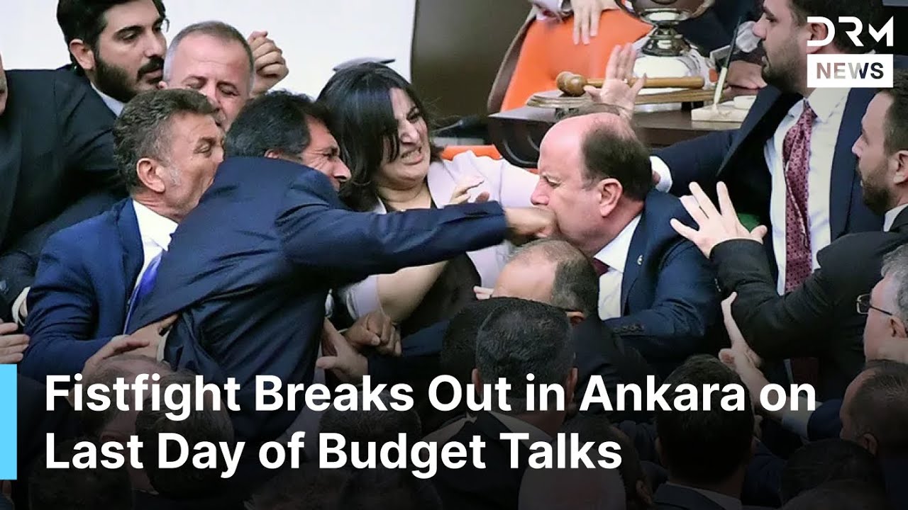 VIRAL CLIP: Chaos in Turkey&rsquo;s Parliament as Lawmakers Trade Blows | DRM News | AC1F