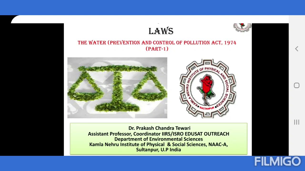 Water (Prevention and Control of Pollution) Act, 1974 (L-1) @envknipss