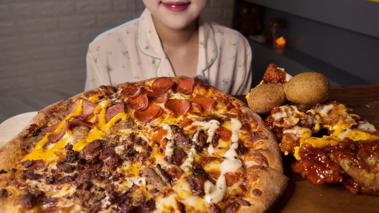 주기적으로 먹어줘야 되는 핫치즈 빅싸이순살 먹방!🔥가성비 맘스터치 와우미트피자까지🍕 Spicy Cheese Chicken & Flavored Pizza Mukbang Asmr