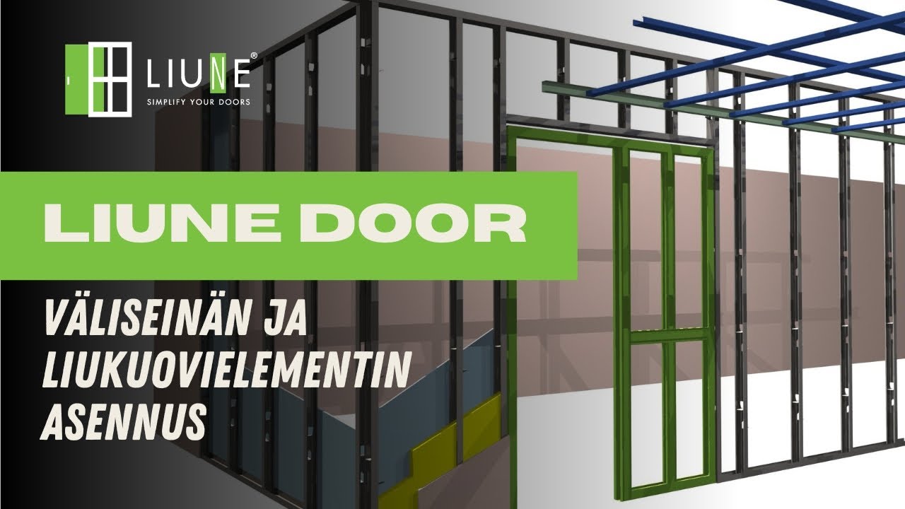 Teräsrankaisen väliseinän rakentaminen ja liukuovielementin asennus - Aulis Lundell Oy