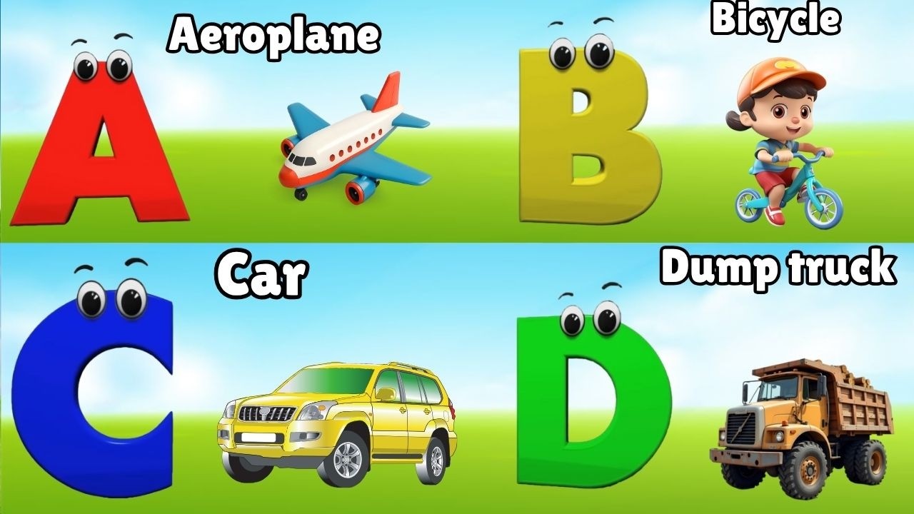 Vehicles Alphabet Song for kids | Vehicle ABC Song | Phonics for Kids | Alphabet Letters, Baby