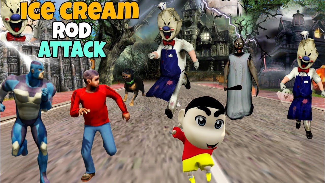 Granny & Ice Cream Rod Attack On Shinchan Rope Hero Tipson Saved Shinchan । Rope Hero Gta 5