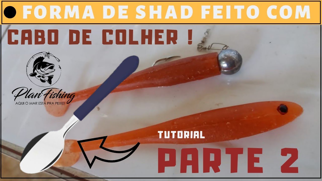 Forma de shad , feita com borracha vermelha