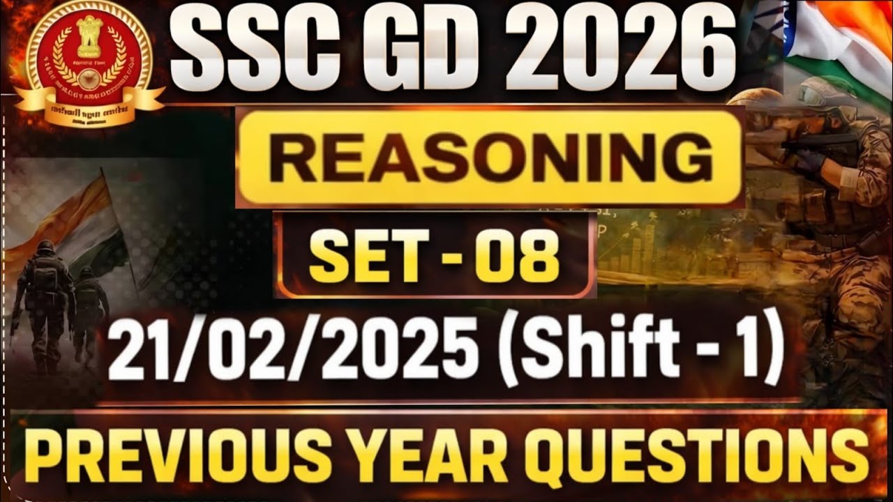 SSC CONSTABLE GD | PREVIOUS YEAR QUESTIONS | SET  - 8 | 21/02/2025 | VARDAAN REASONING CLASSES