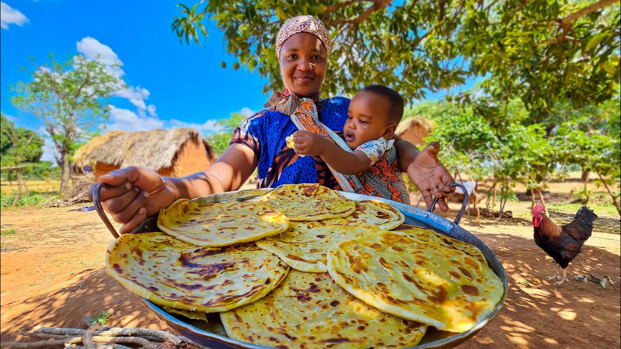 Get A Taste Of Authentic African Village Life: #cooking  Beef Curry And Chapati For Breakfast