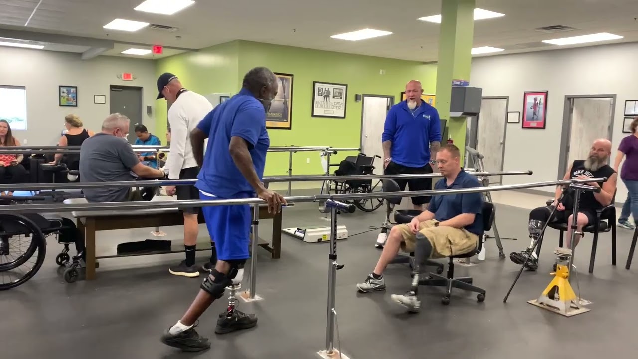 Harry, BK,  Day 1 on prosthetic leg