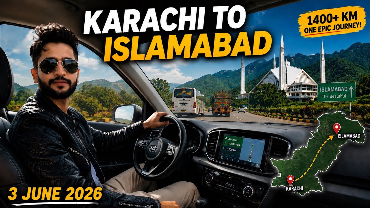 Karachi to Islamabad by Road with Family - 1400 KM Picanto Drive - Travel to Pakistan 🇵🇰 
