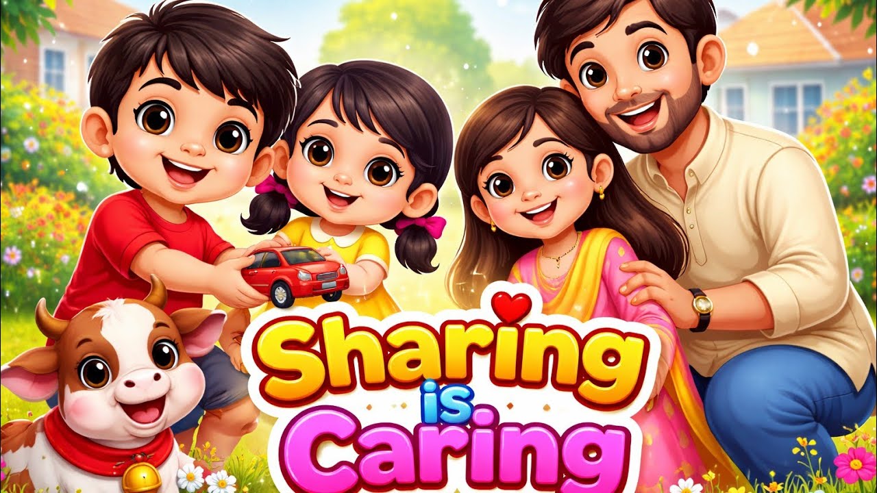 Sharing is Caring Song for Kids | Chinki & Family Cartoon Rhymes | Learn Good Habits