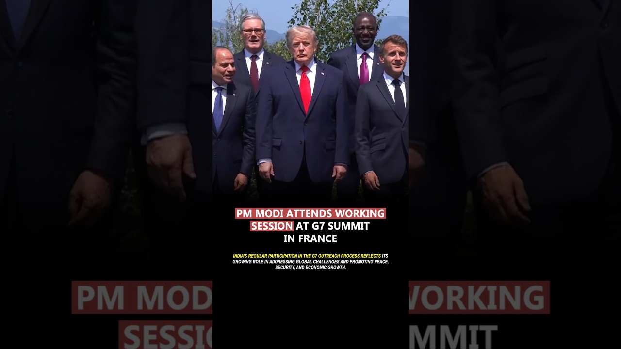 PM Modi attends working session at G7 Summit in France #pmmodi #g7summit2025 #france #diplomacy