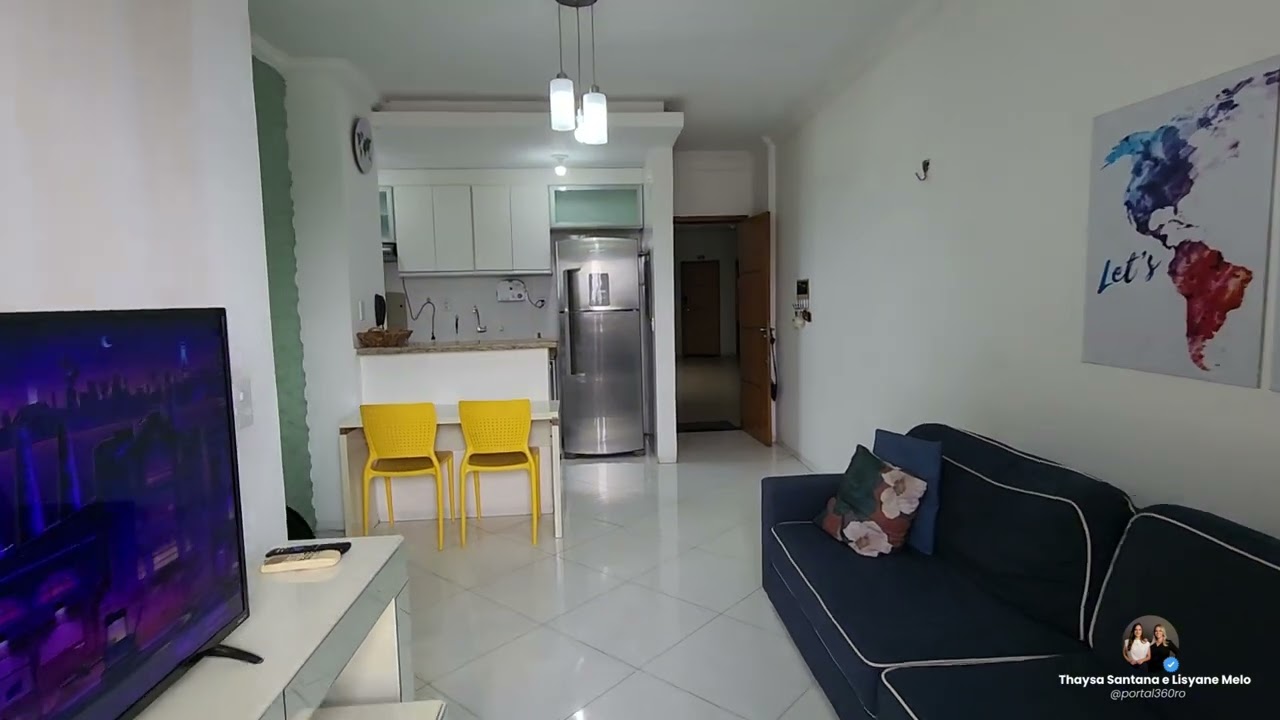 (Locação) Apto mobiliado, 2 suítes, closet, 7° andar