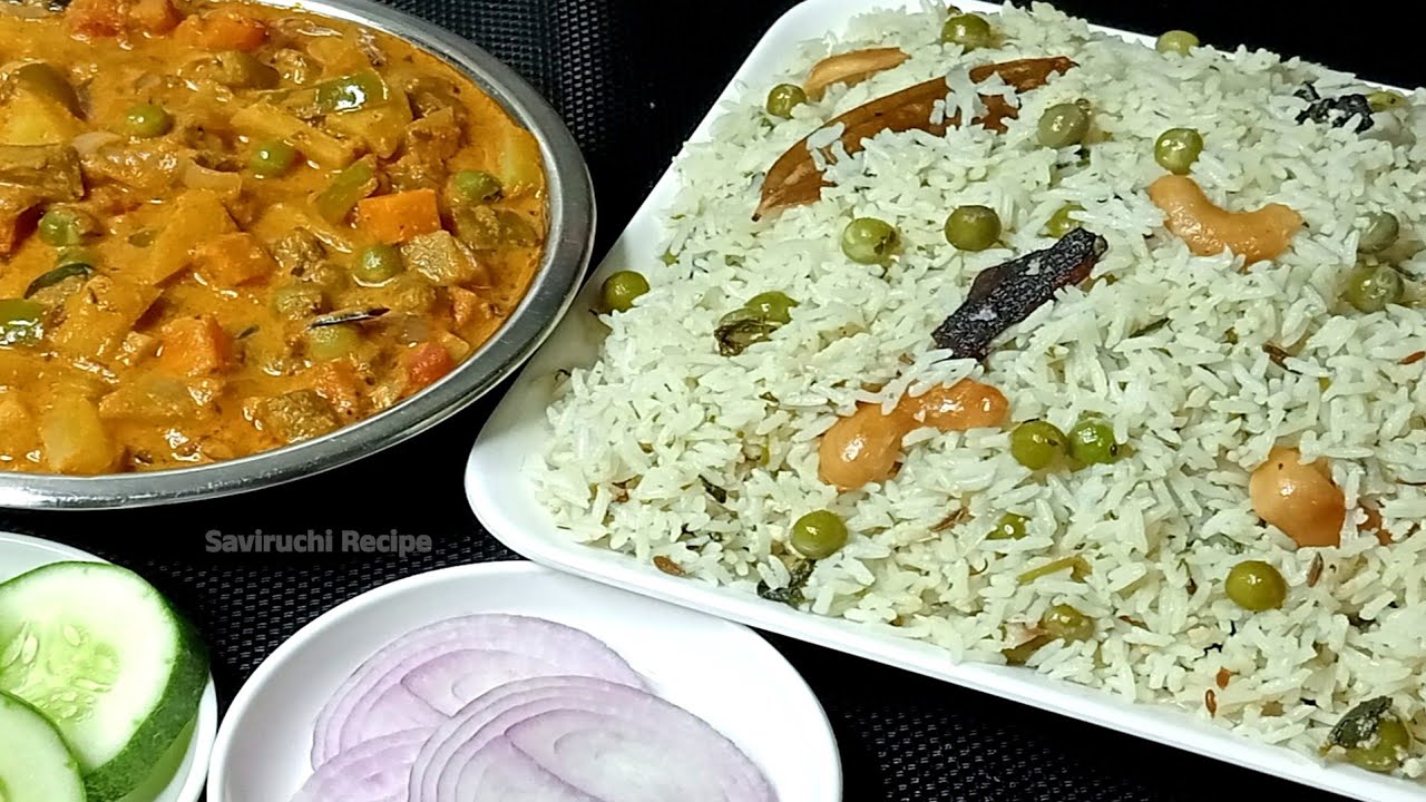 ಮದುವೆ ಮನೆ ಶೈಲಿಯ ಗೀ ರೈಸ್ - ವೆಜಿಟೇಬಲ್ ಕುರ್ಮಾ | Ghee Rice Recipe in Kannada | Vegetable Kurma Recipr 