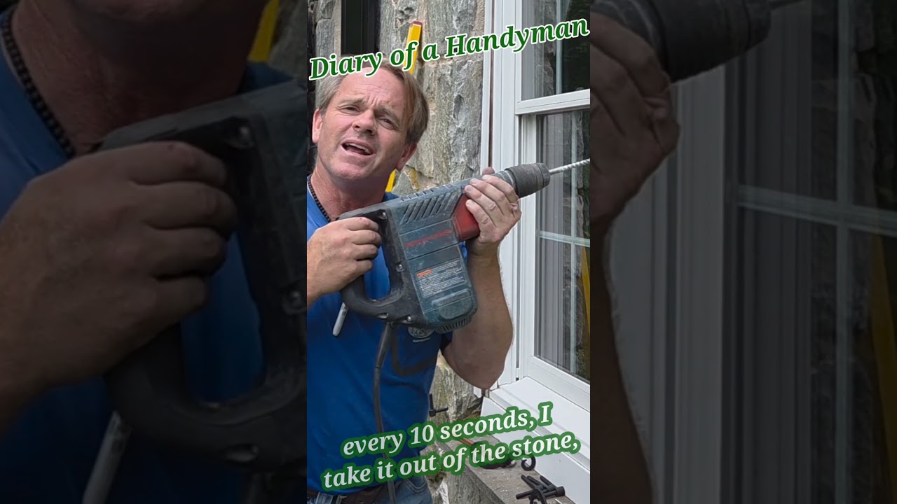 Stoned Shutters~Diary Of A Handyman Teaches You How To Drill Into Stone! 