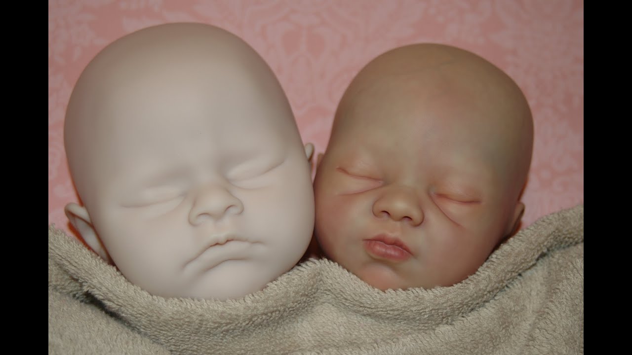Work-In-Progress Reborn Dolls - Side by Side Difference - Painted vs. Blank