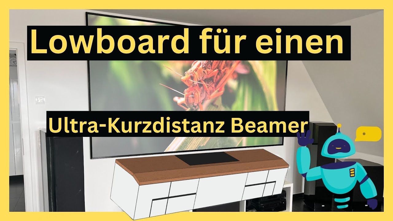 Lowboard für ein Ultrakurzdistanz- Beamer mit vielen Extras. made by Kreativ Wood