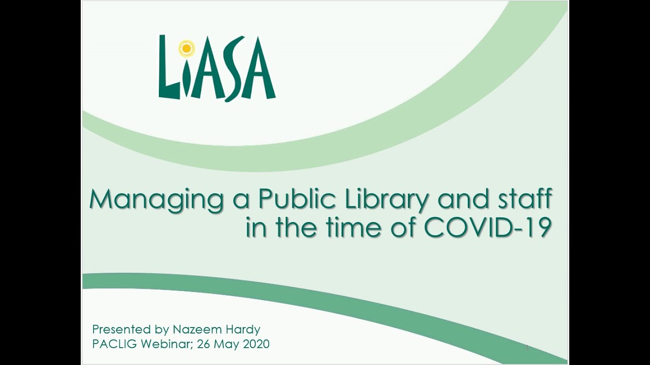 Webinar: PACLIG: Managing a Public Library and staff in the time of COVID-19