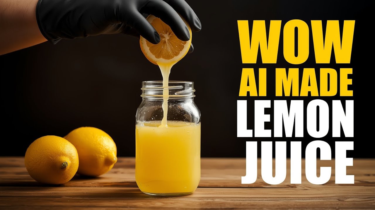 WOW 😱 AI Made Lemon Juice?! This Is So Satisfying#AIMade #AIContent #AISatisfying #LemonJuice #ASMR 
