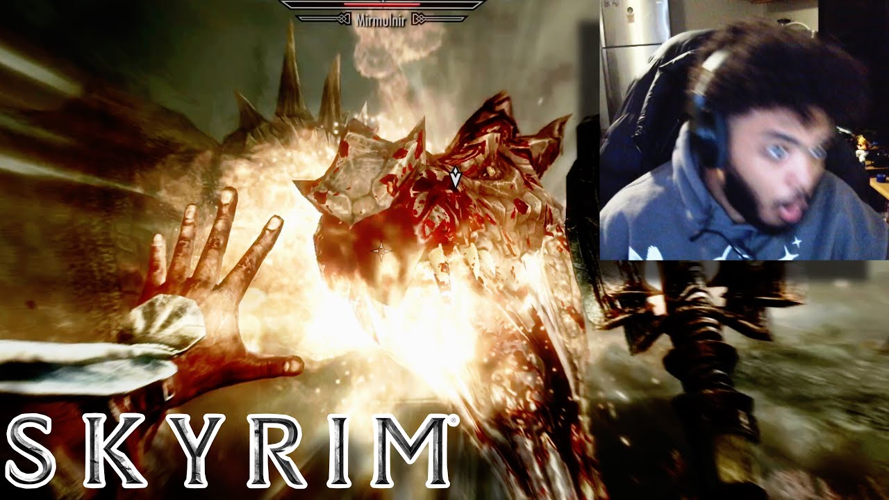 Fighting My First Dragon in Skyrim