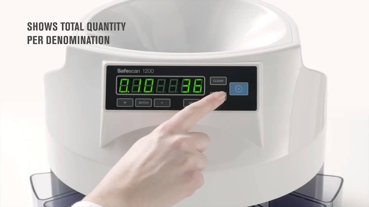 Safescan 1200 Mixed Coin Counter/Sorter Euro & GBP at HuntOffice.ie