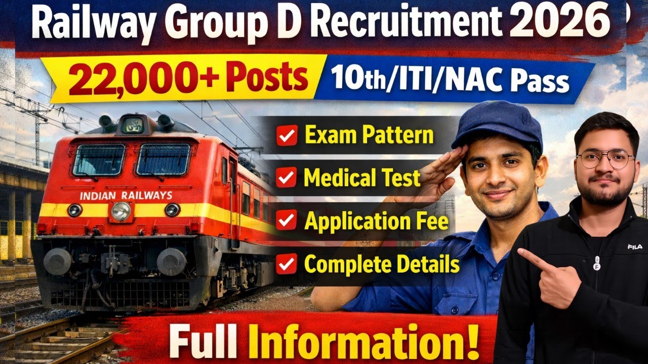 Railway Group D 2026 Notification | 22,000+ Vacancies | 10th/ITI/NACPass | Full Details
