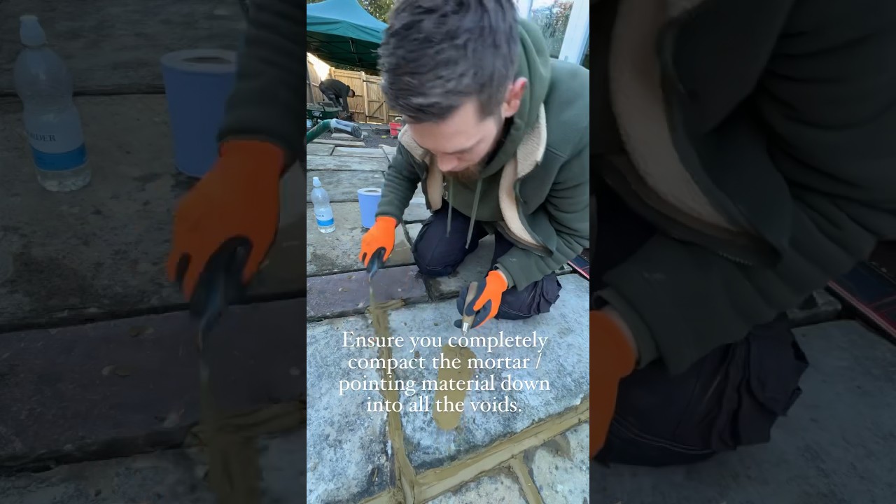 The best way to point a patio   #patio #pointing #cement #mixture #landscaping #installation