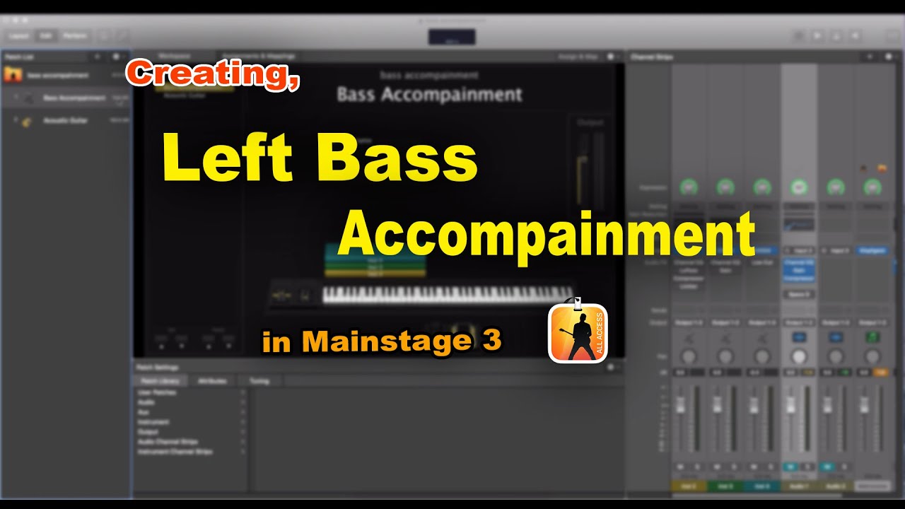 Left Bass Accompainment Mainstage 3 // Mainstage tutorials // Charan Keys official