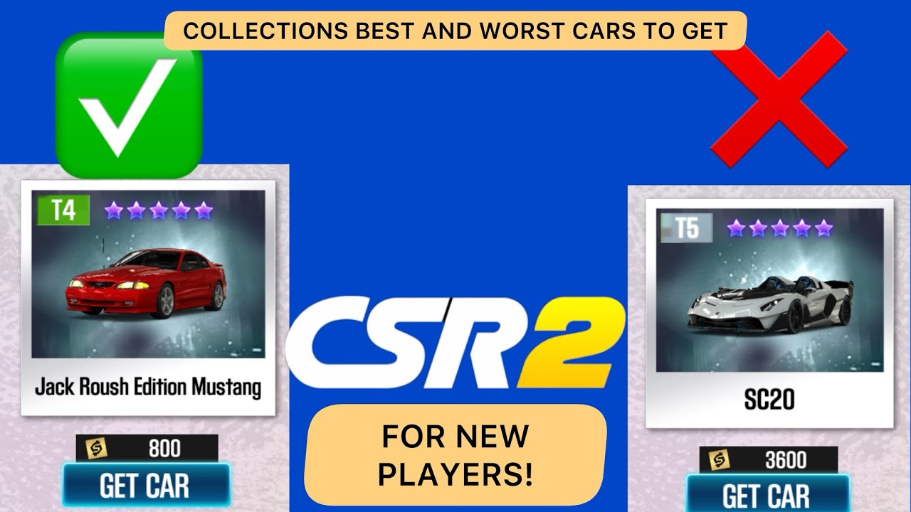 CSR2 | BEST and WORST Cars To Buy In Collections | For New Players!