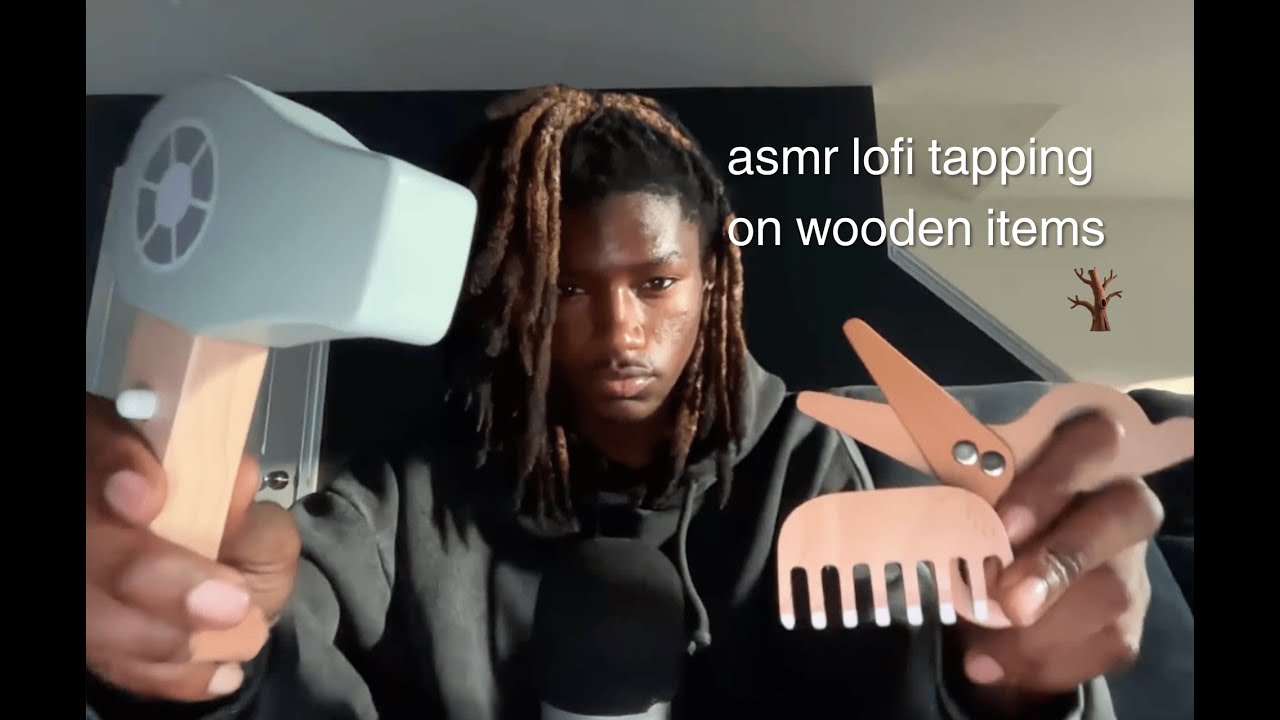 asmr lofi tapping on wood items (hair tools & more)