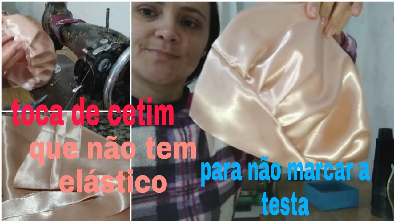 como fazer uma toca de cetim bem fácil de fazer e sem elástico
