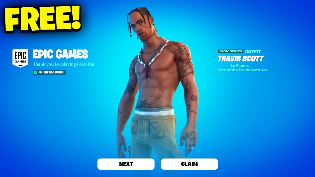 Как получить скин TRAVIS SCOTT БЕСПЛАТНО в FORTNITE 2026!