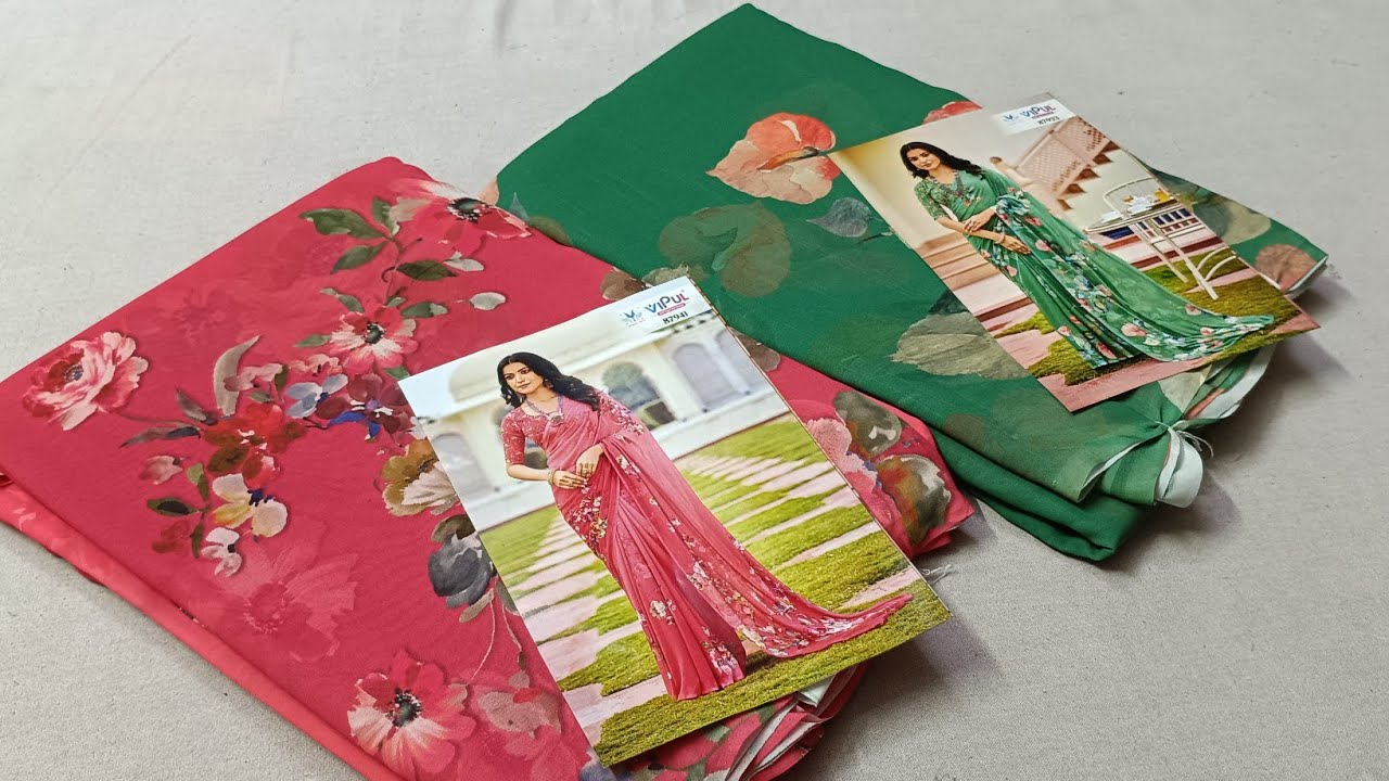 Vipul की georgette और silk saree का शानदार collection.. Free shipping#vipulsaree #silksaree #saree 