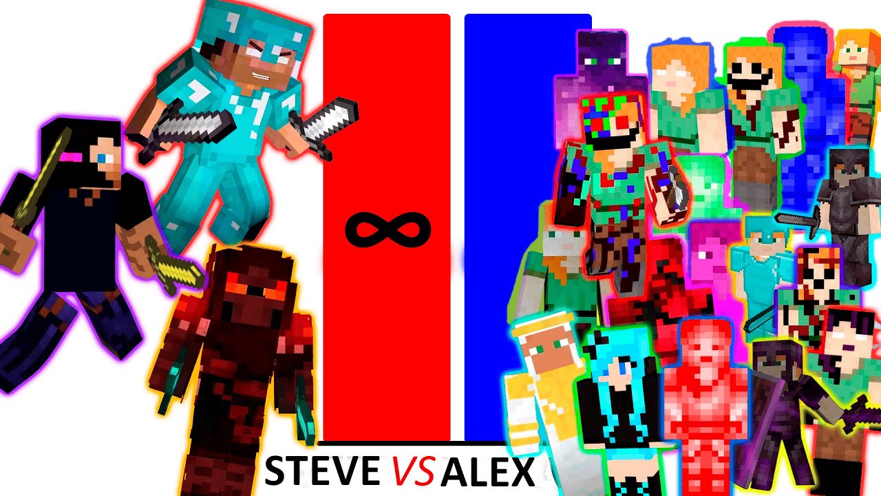 All Versions Of Steve vs All Versions Of Alex