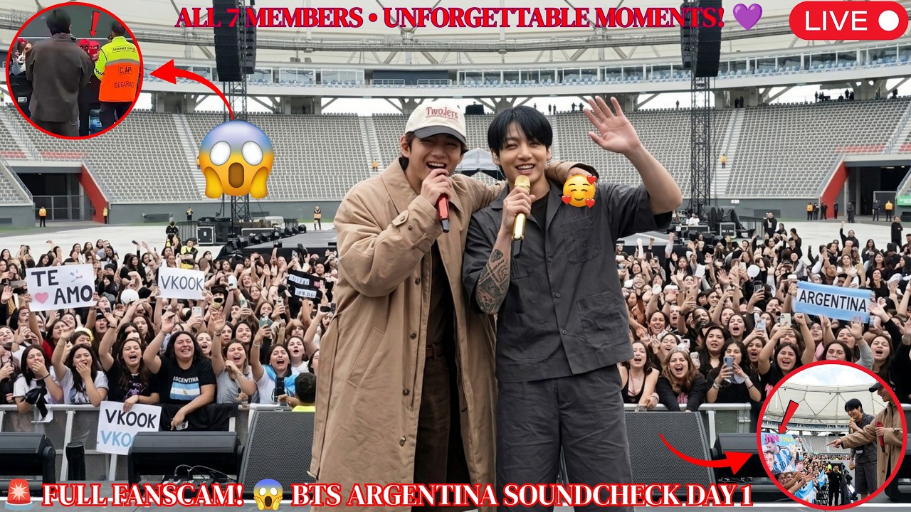 BTS ARGENTINA SOUNDCHECK DAY 1😱KIM TAEHYUNG ICONIC LOOK & JUNGKOOK&rsquo;S ARIRANG MOMENT!