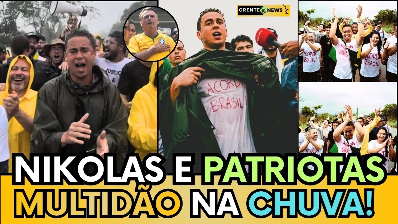 😱🇧🇷 MESMO SOB FORTE CHUVA ,NIKOLAS, GAYER E E PATRIOTAS NÃO PARAM DE CAMINHAR E GRITAR POR JUSTIÇA!