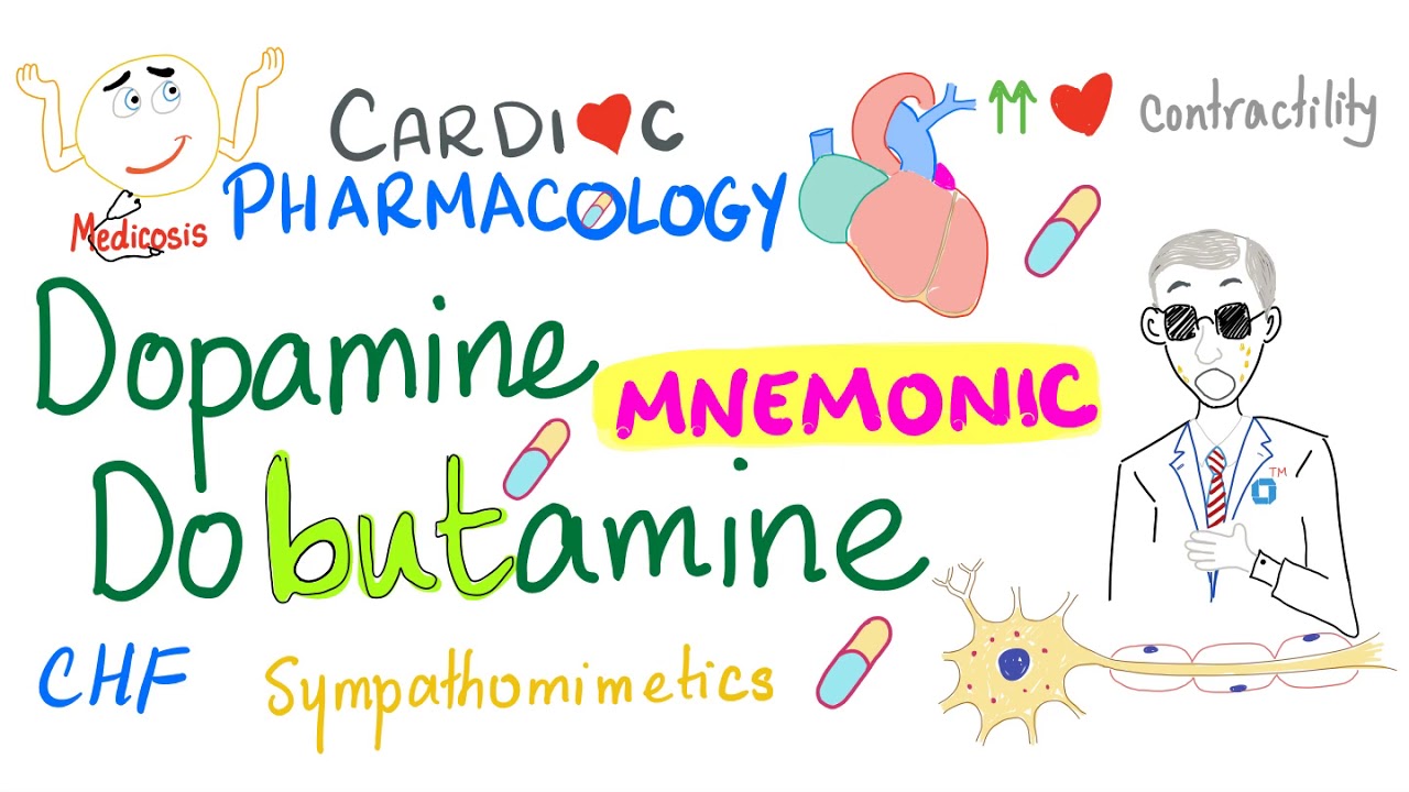 Dopamine & Dobutamine - with a Mnemonic - Cardiac Pharmacology (6)