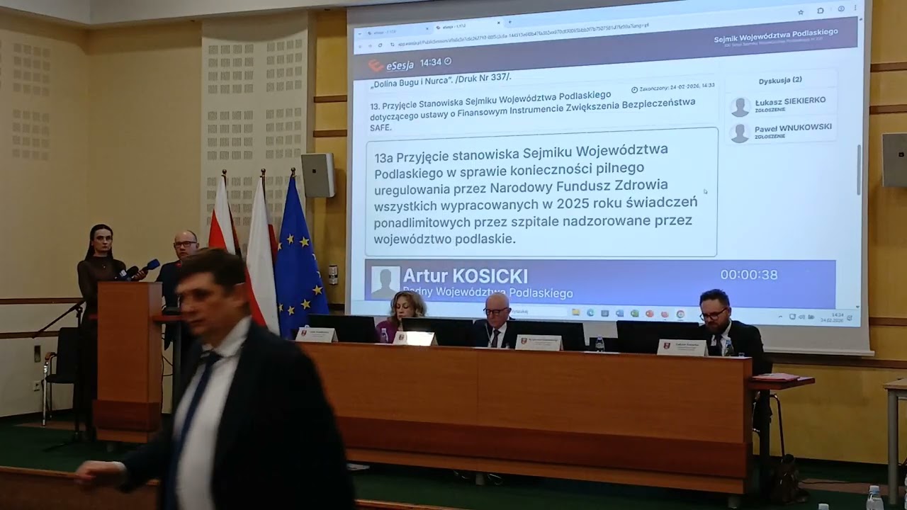 Sejmik Województwa Podlaskiego SAFE, zdrowie, zarzuty prokuratury wobec przewodniczącego 24.02.2026