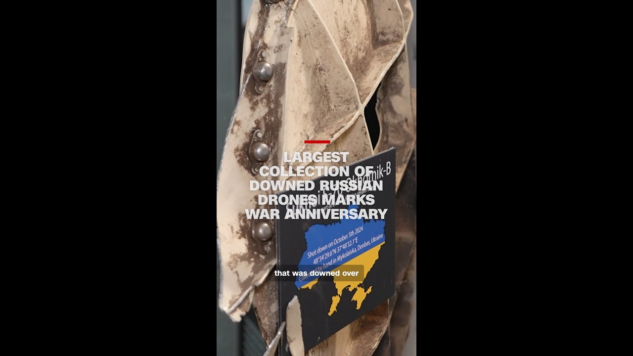 Largest collection of downed Russian drones marks war anniversary