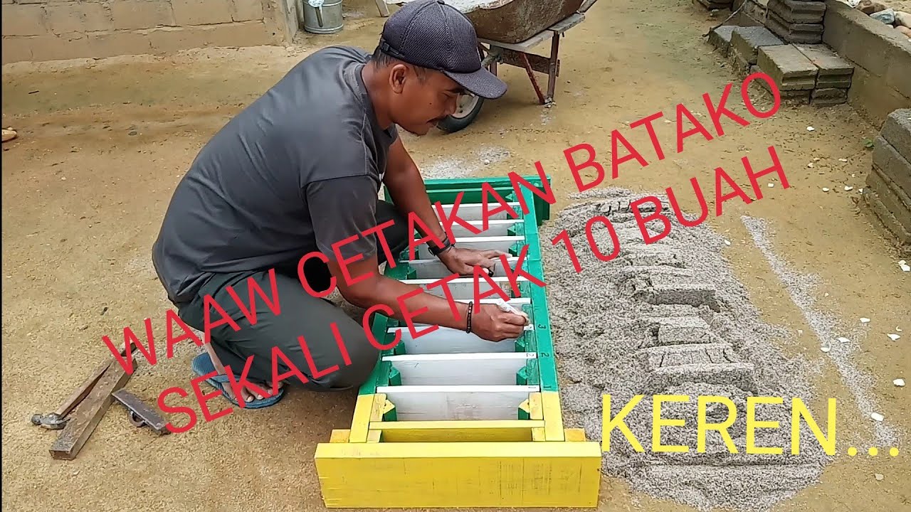 Cara menggunakan cetakan batako dari kayu sekali cetak 10 buah