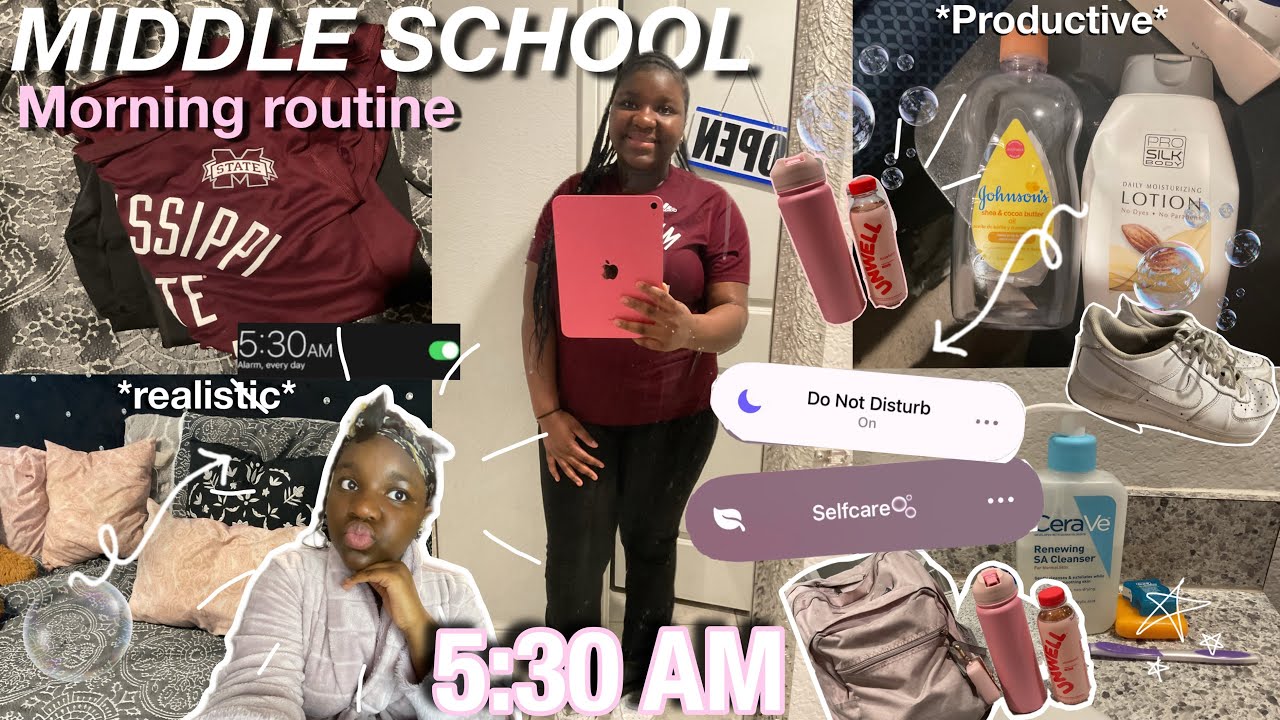 *5AM* MIDDLE SCHOOL MORNING ROUTINE || Productive, Realistic, Grwm, Hygiene, Chitchat 🫧💕