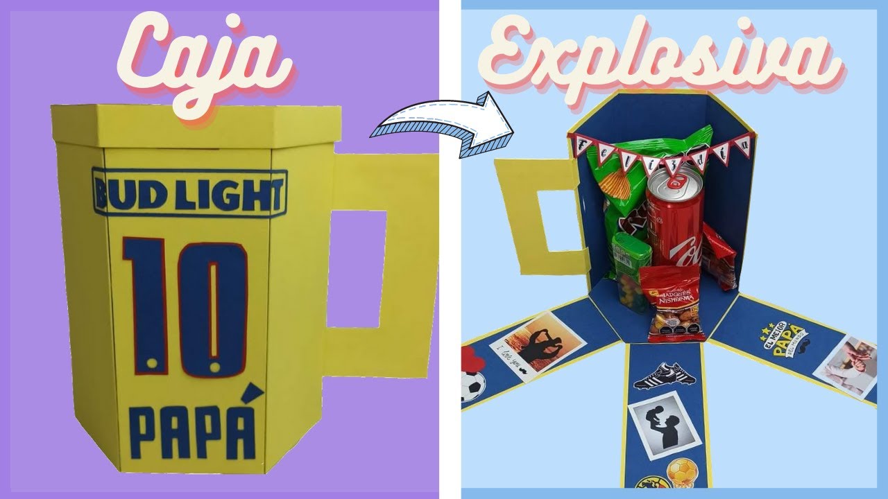 CAJA EXPLOSIVA TARRO DE CERVEZA REGALO PARA PAPÁ-NOVIO