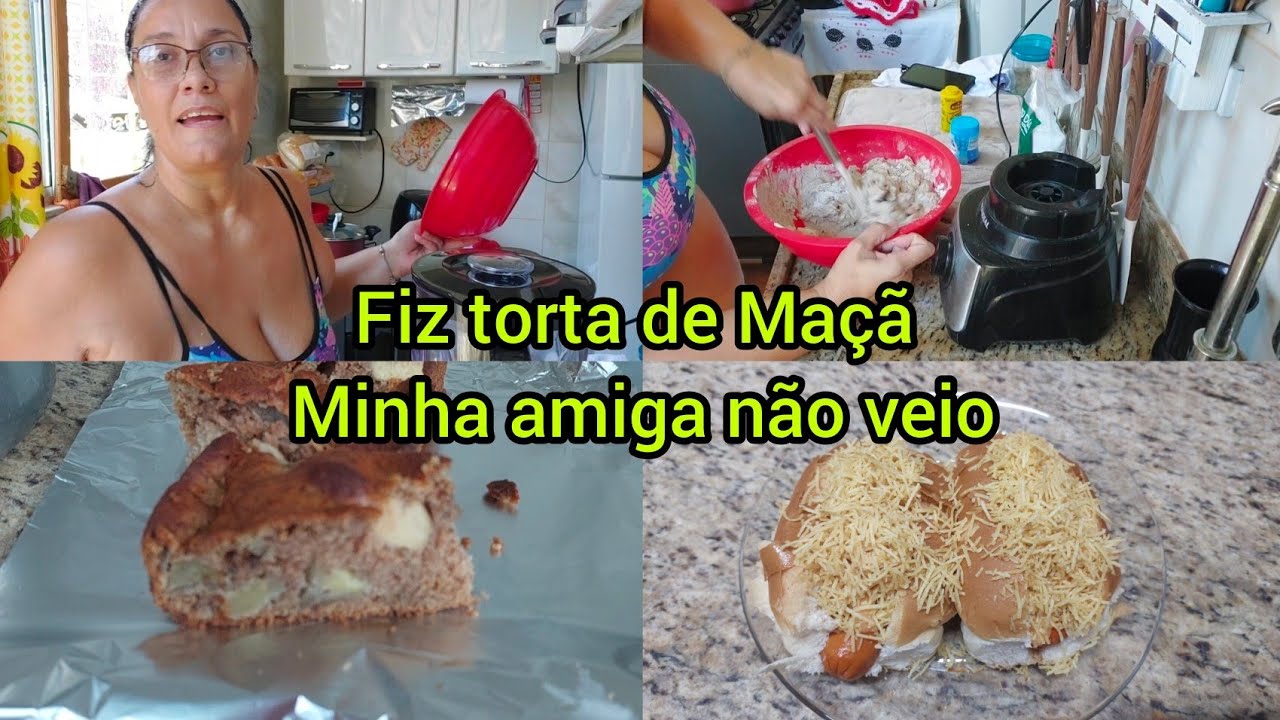 Fiz torta de Maçã  + Minha visita não veio🥺