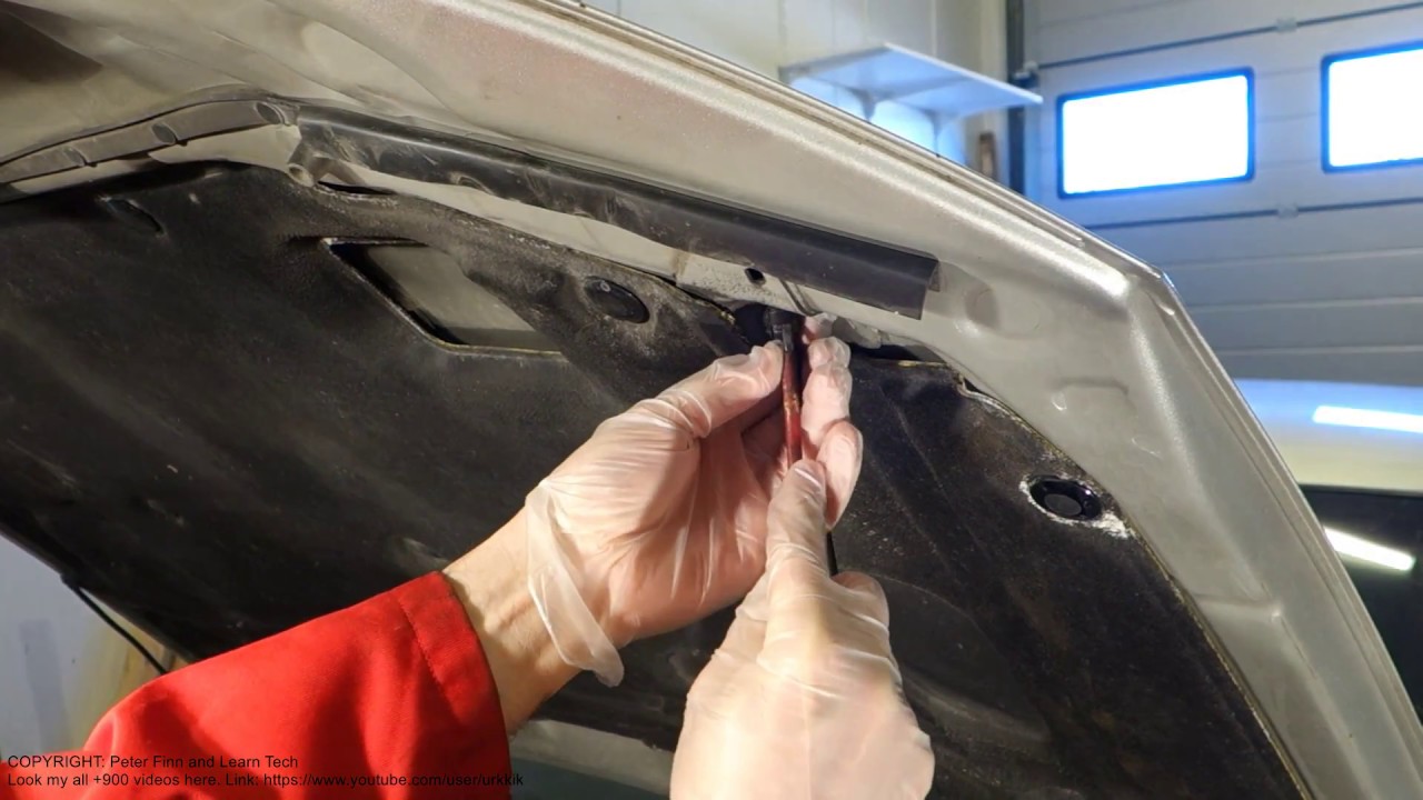 How to replace gas spring bonnet hood Toyota Camry years 2002 to 2015