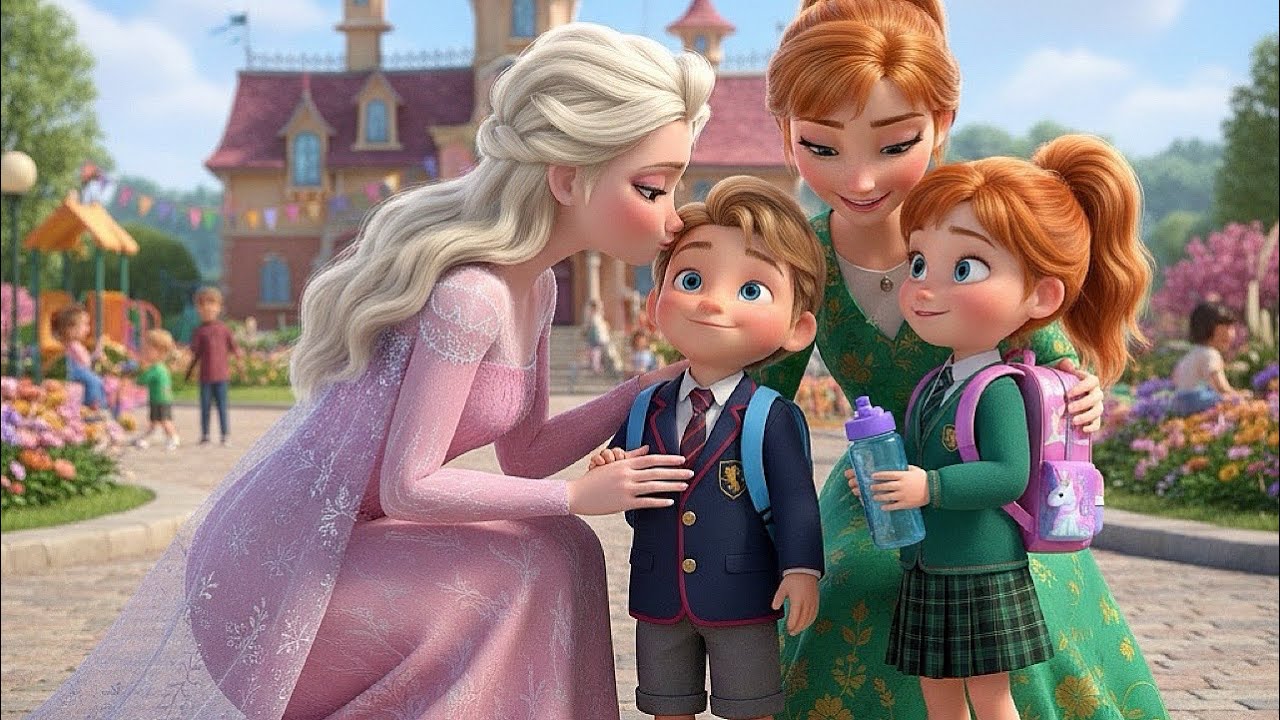 Its the FIRST DAY OF SCHOOL for Elsa & Anna’s kids ✨ Frozen Sister’s Kids School day ❄️ Fairytales 🫶