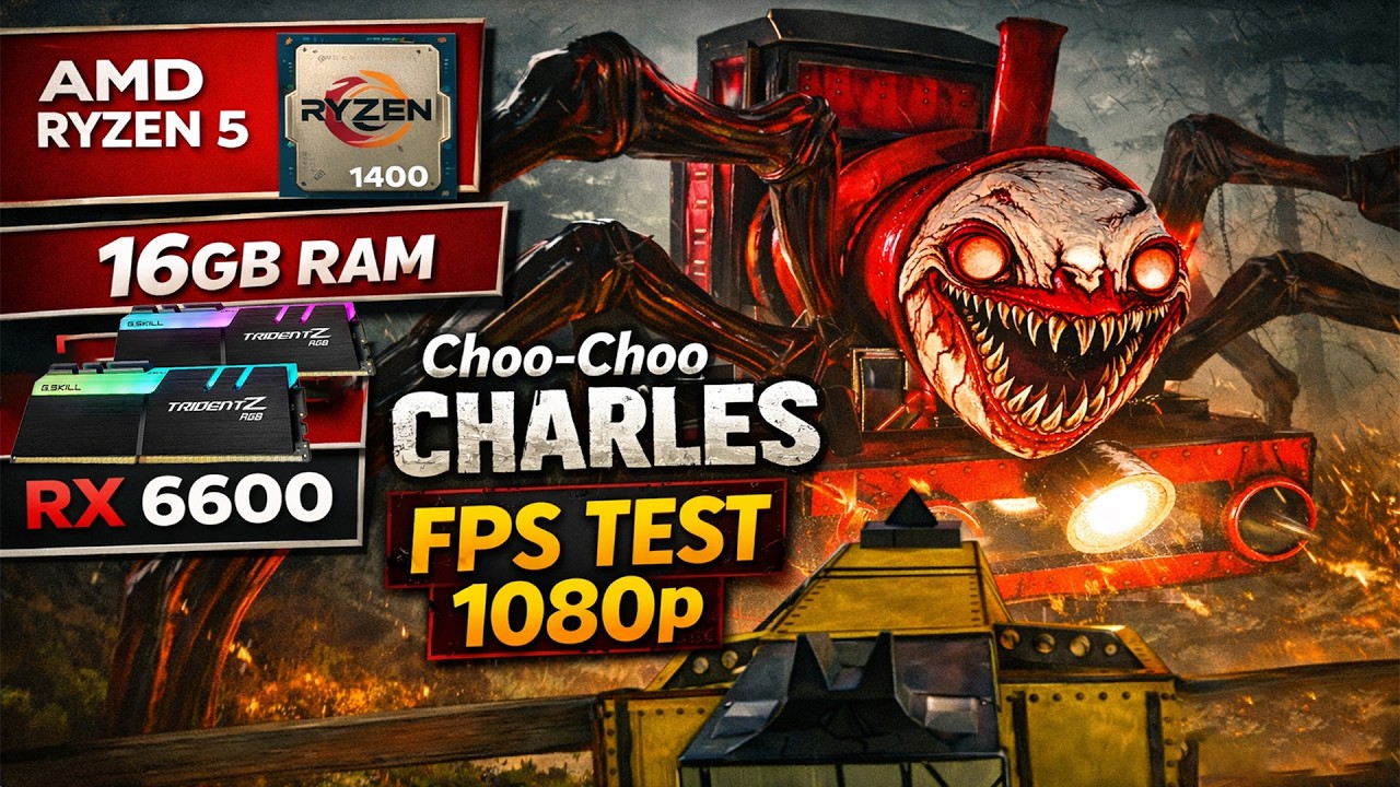 Видеокарта Choo Choo Charles RX 6600 + Ryzen 5 1400 + 16 ГБ ОЗУ | Тест производительности в разре...