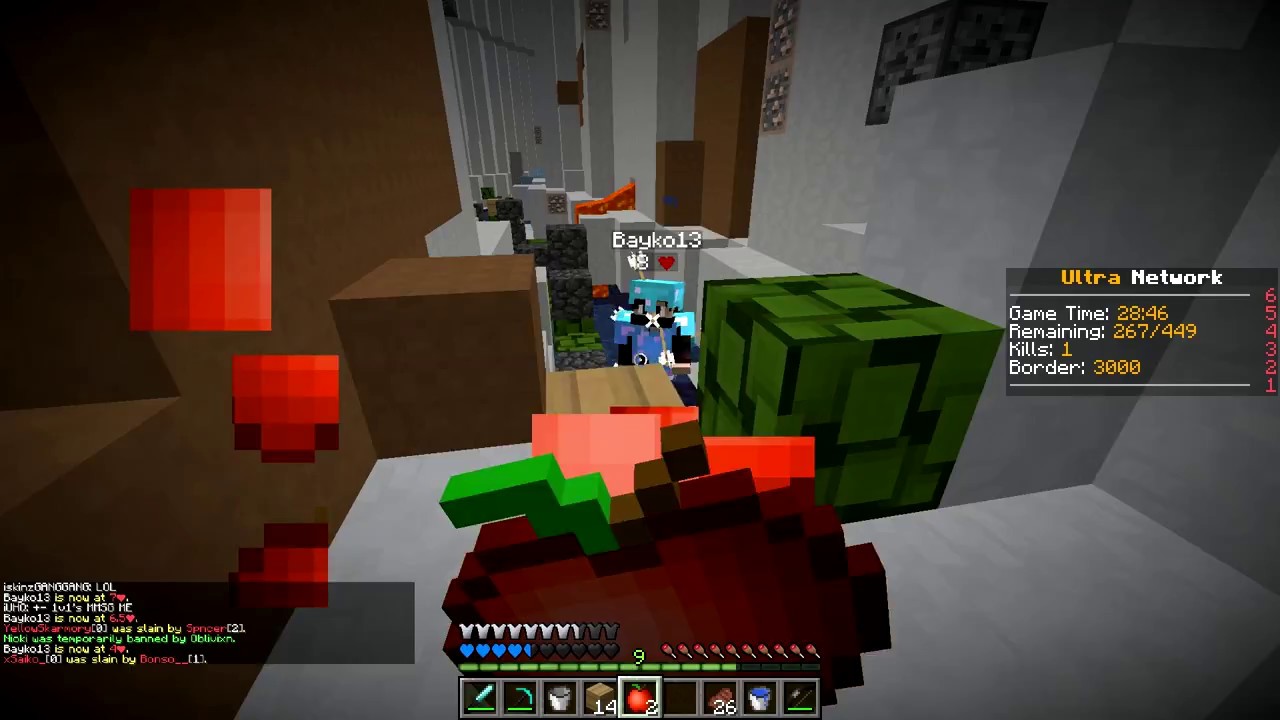 Ultra Uhc : Full iron vs half diamond and full iron enchant in cave (submission top 5 ngal)