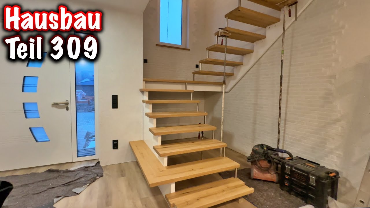 Hausbau Teil 309! (Treppe wird aufgebaut) ElektroM