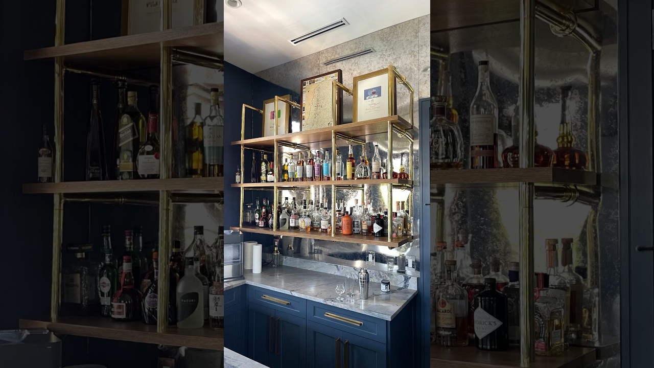 🍸 Custom Bar Shelf Build – Modern Meets Industrial | 